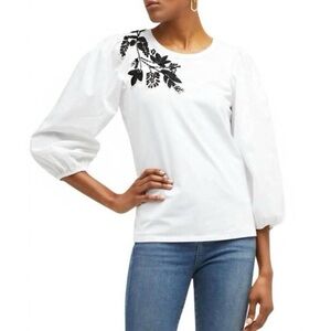 VERONICA BEARD Franchi Top In White Size S $299 NWOT